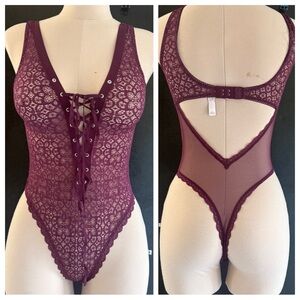 Victoria’s Secret Lace-Up Teddy Bodysuit Small
